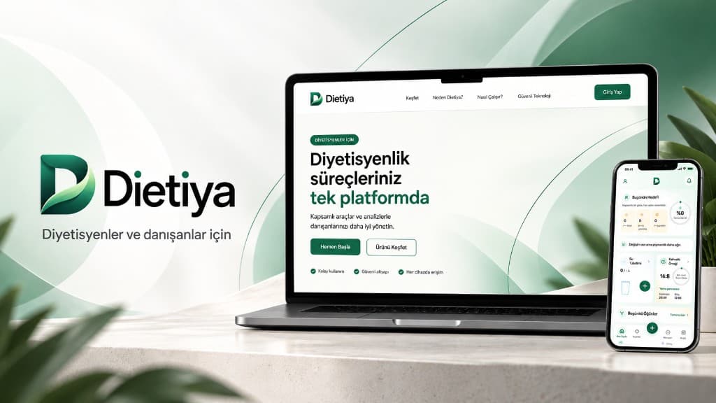 Dietiya diyetisyen ve danışan platformu. Diyetisyenlik süreçlerinizi tek platformda yönetin.